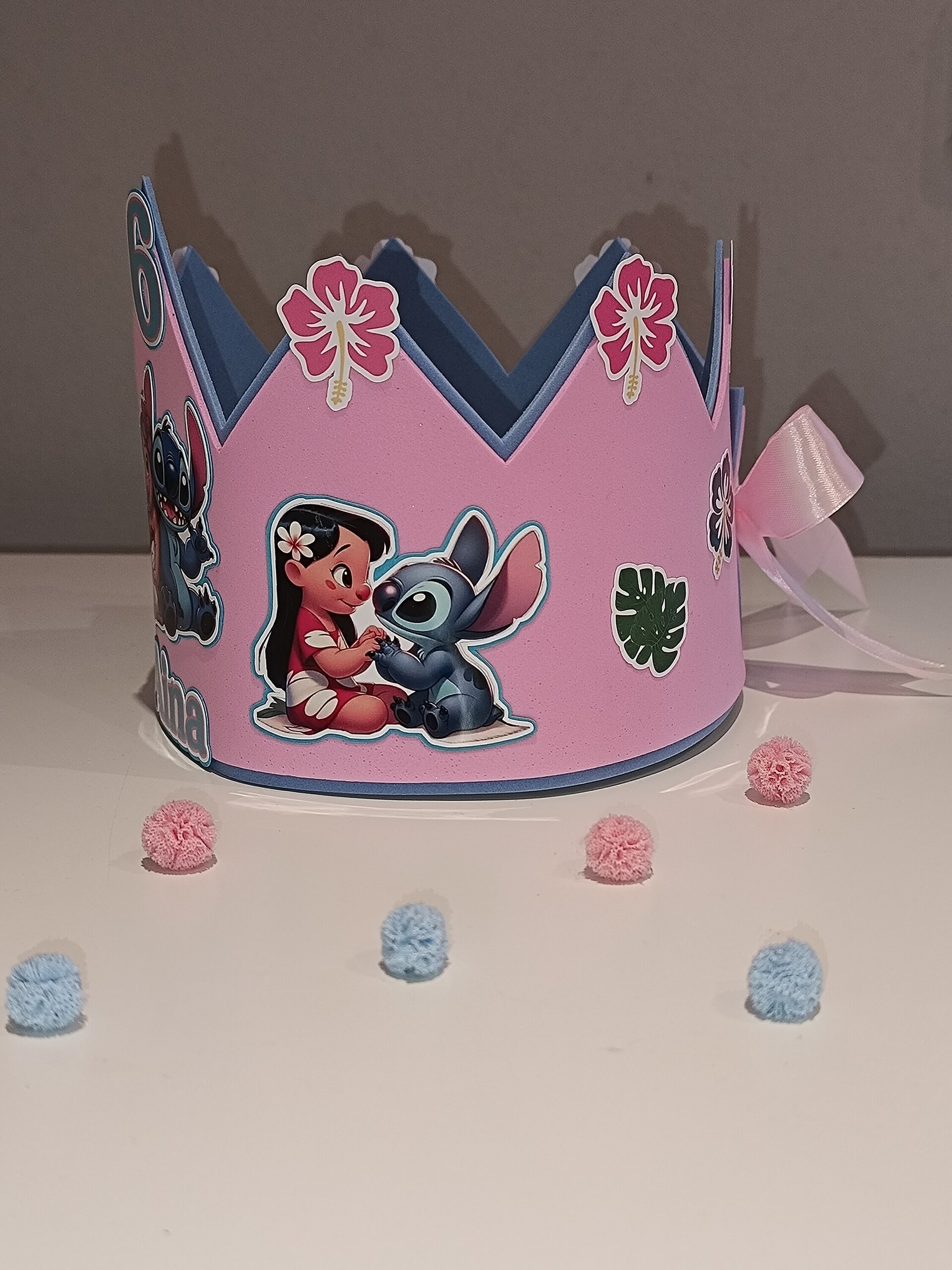 Corona de cumpleaños personalizada Lilo Stitch - 3