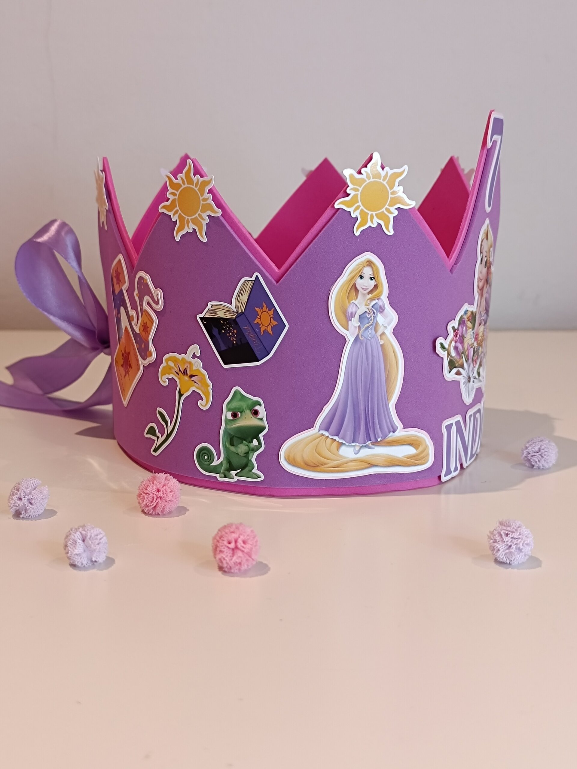 Corona de cumpleaños personalizada Rapunzel - 3