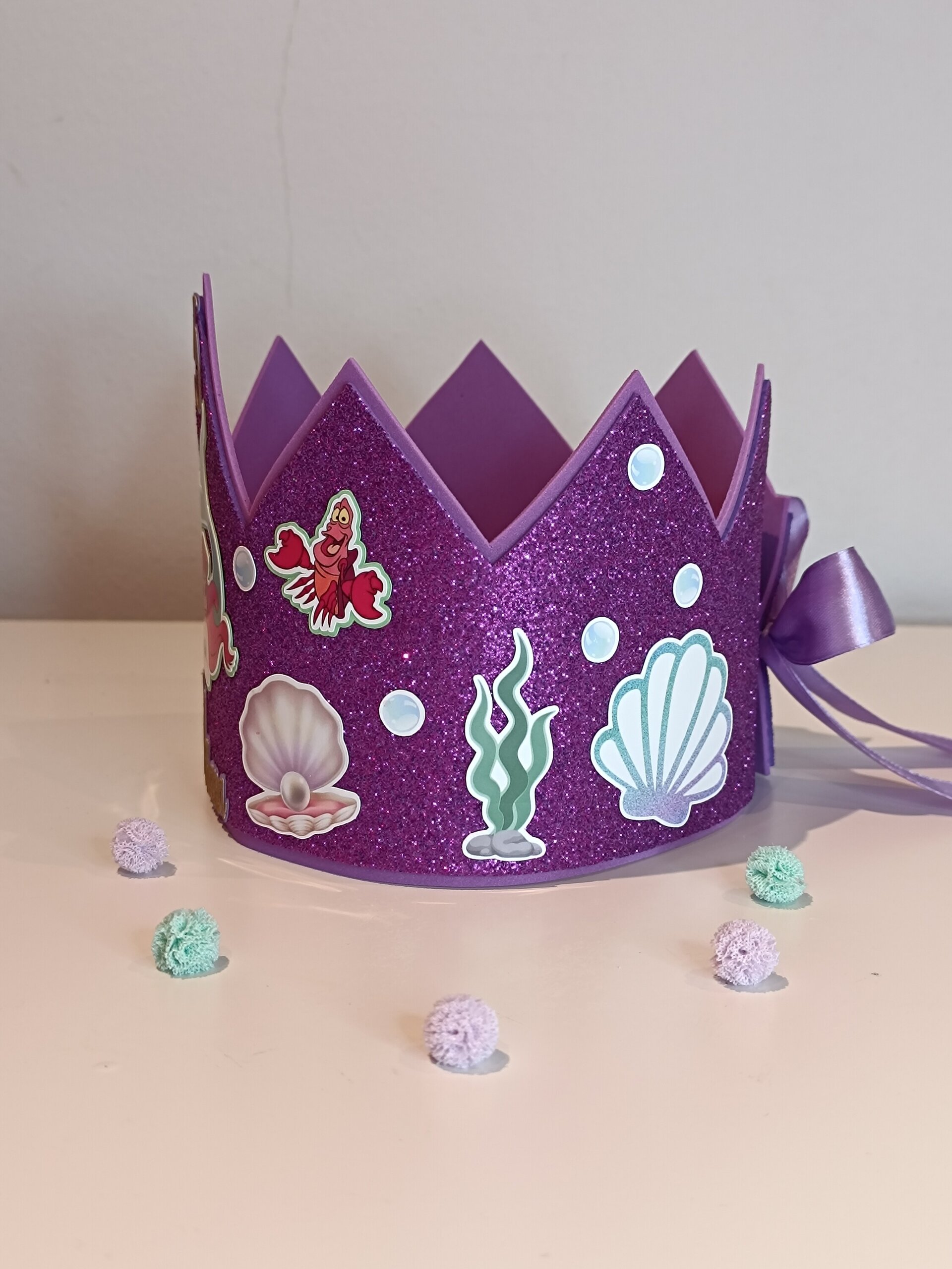 Corona de cumpleaños personalizada La Sirenita - 4