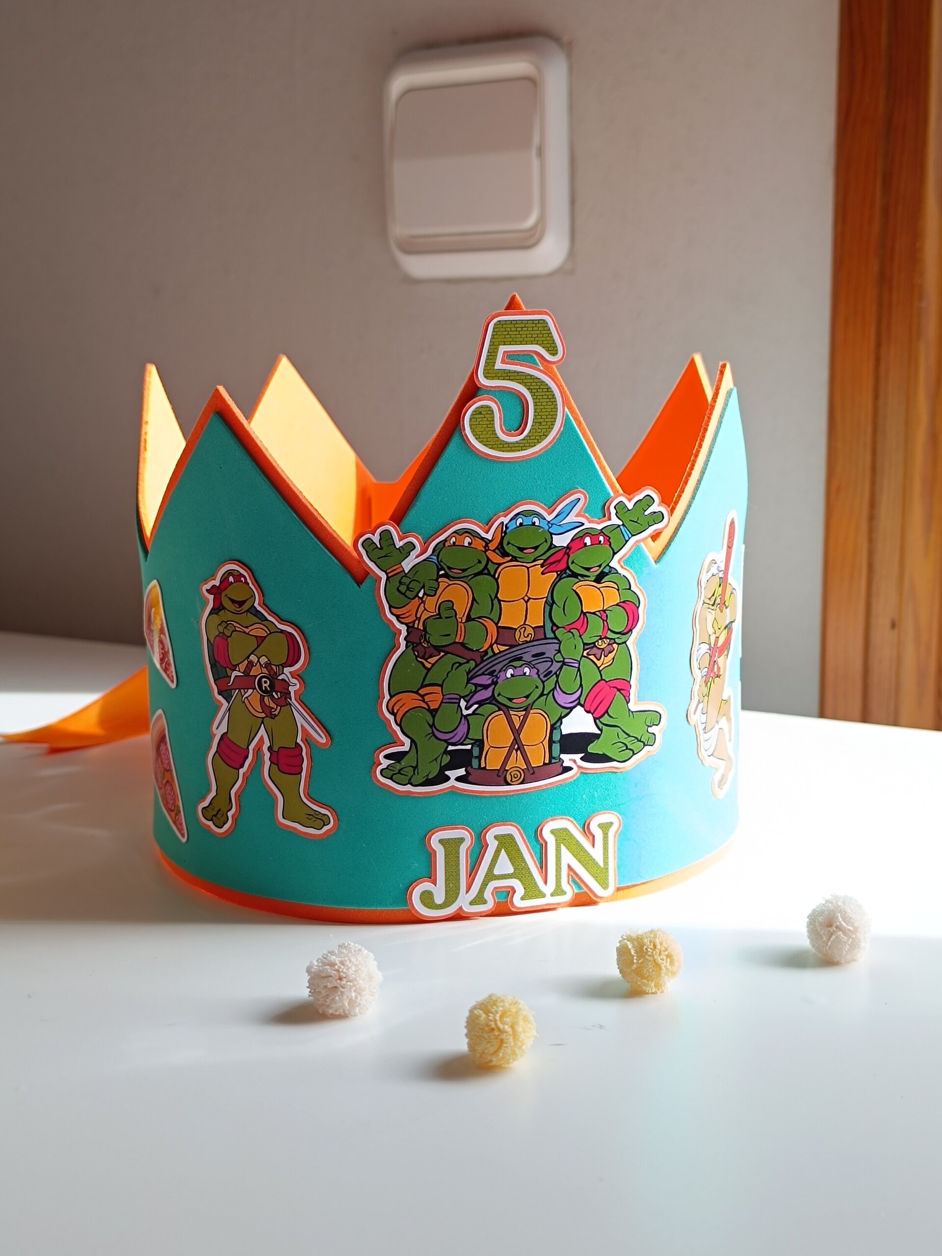 Corona de cumpleaños personalizada Tortugas Ninja - 1