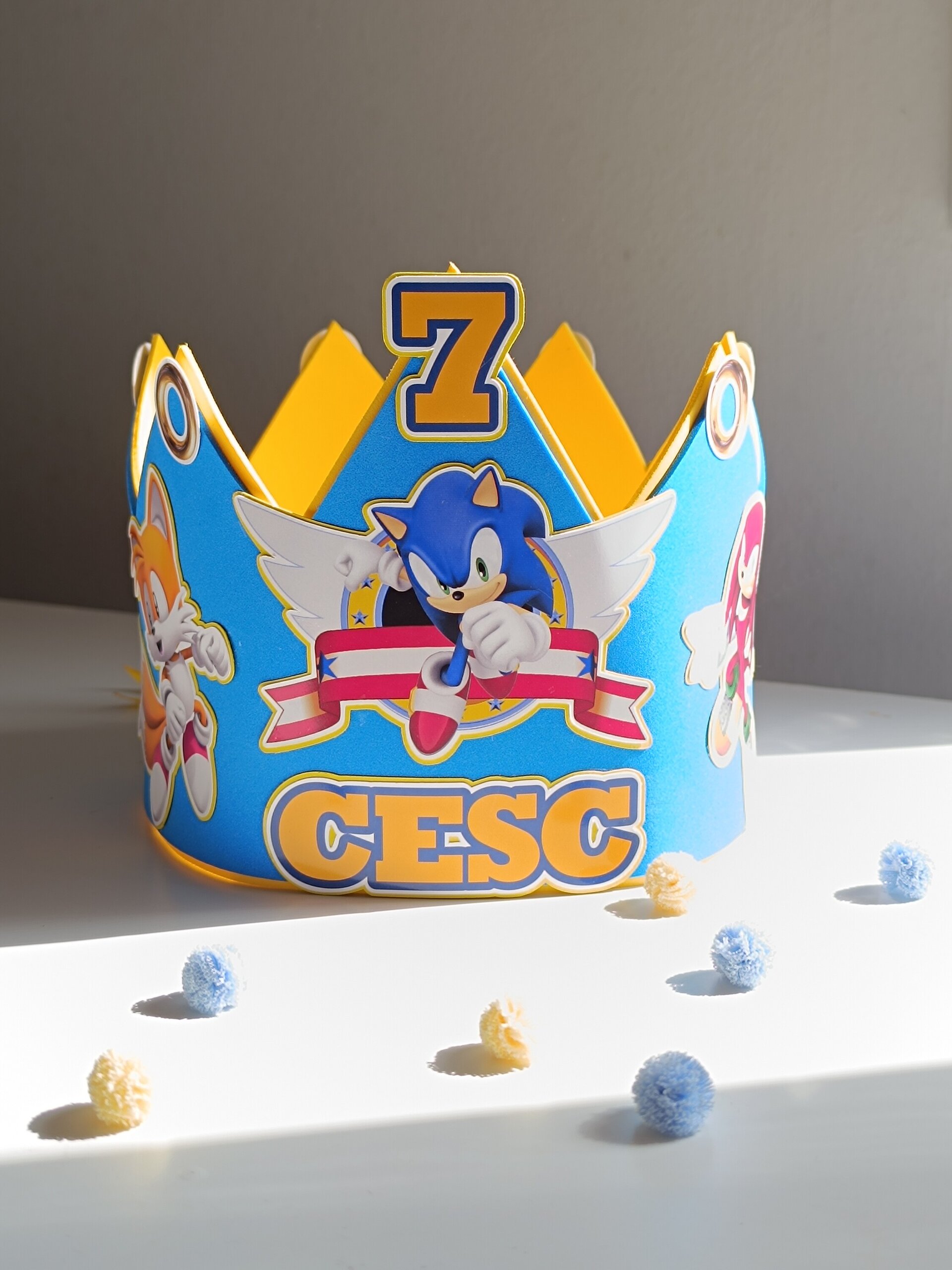 Corona de Cumpleaños personalizada Sonic - 1