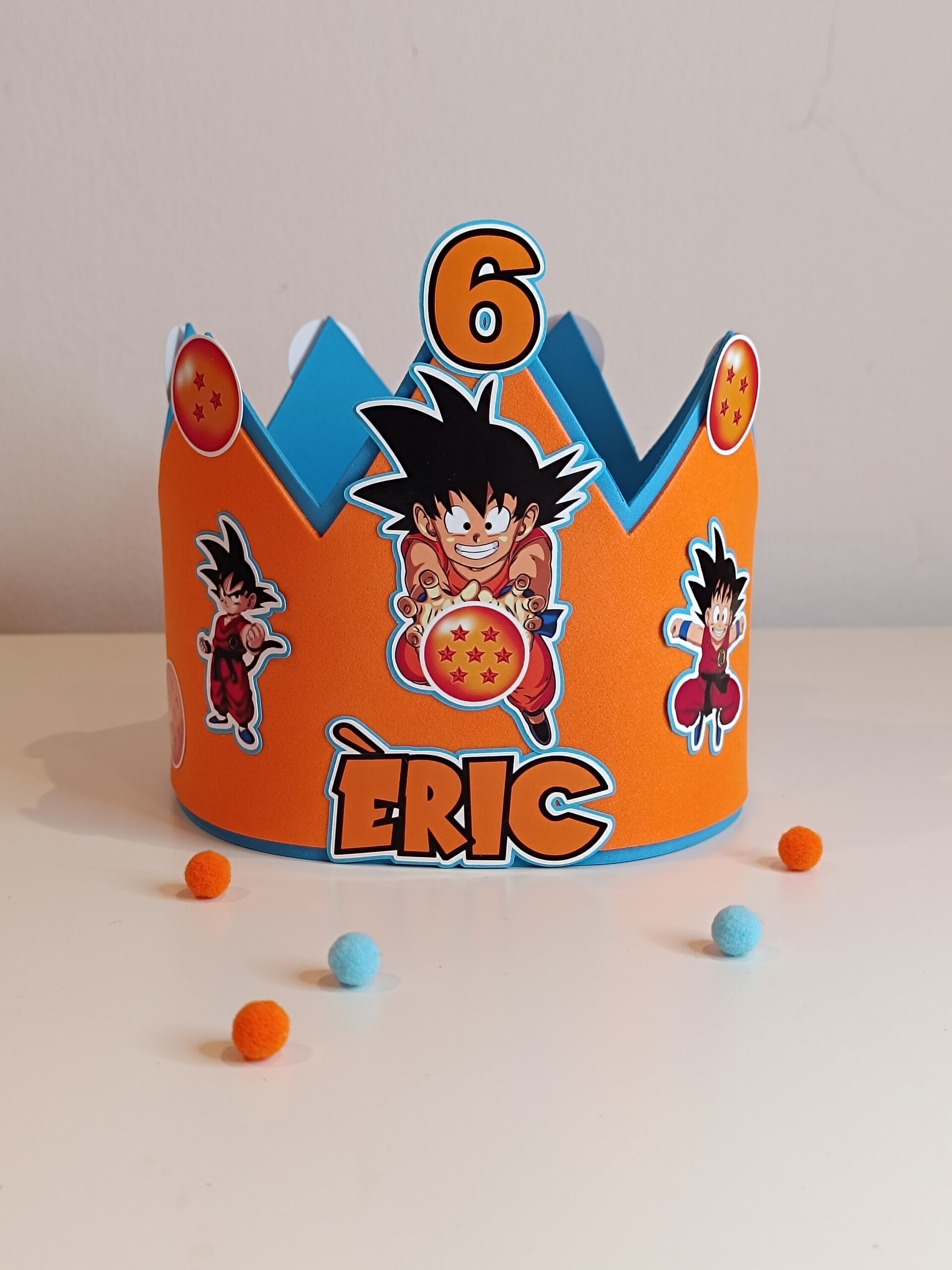 Corona de cumpleaños personalizada Goku - 2