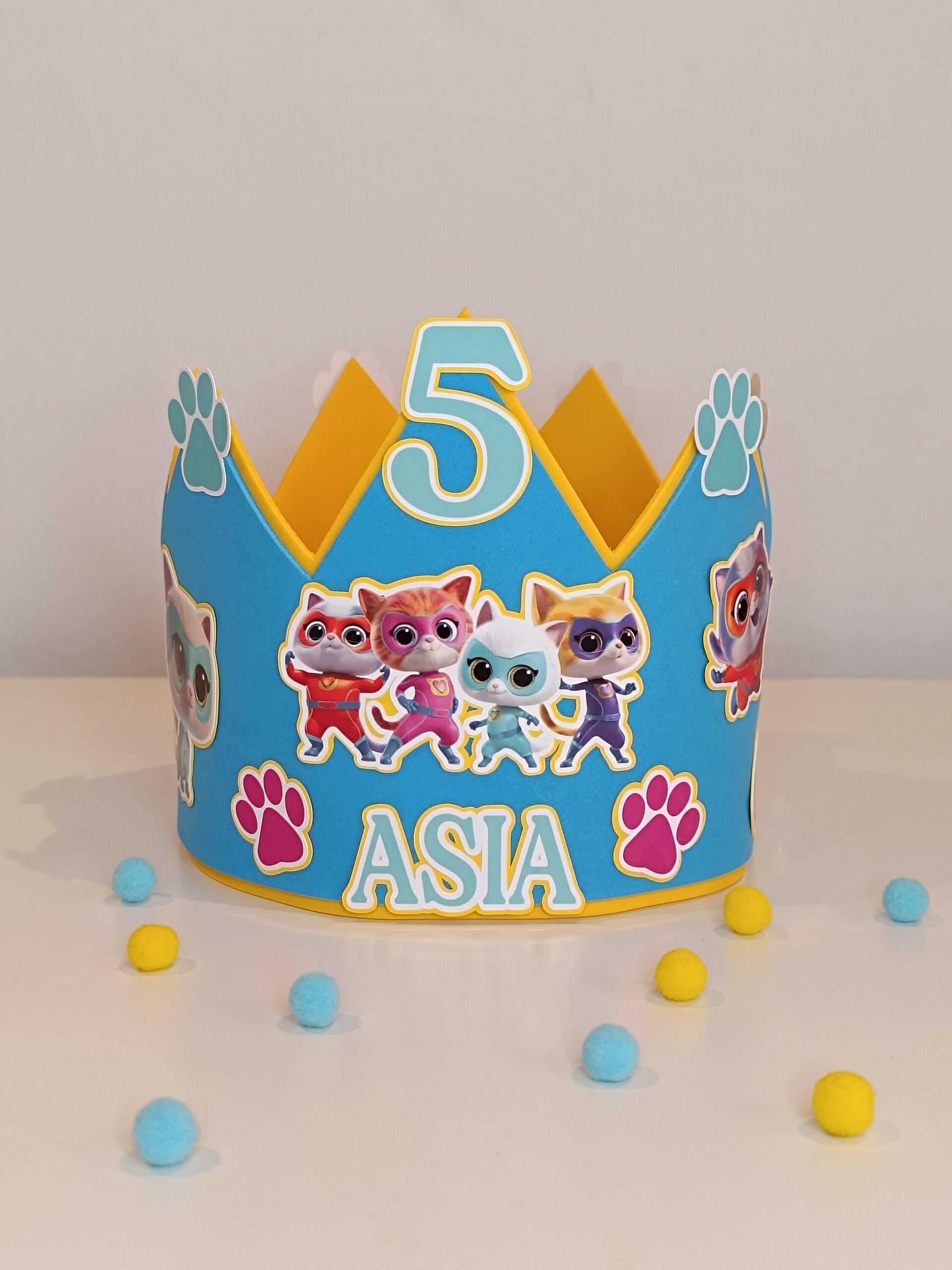 Corona de Cumpleaños personalizada Super Kitties - 2