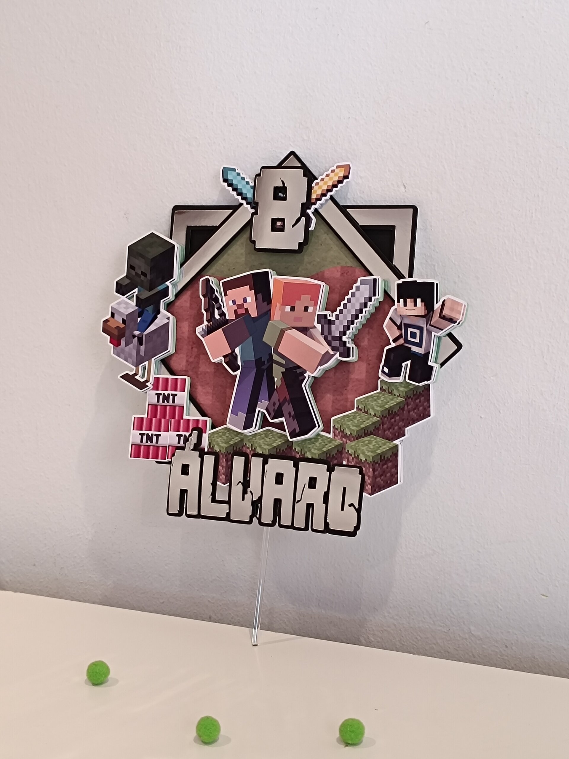 Topper para tarta Minecraft - 2