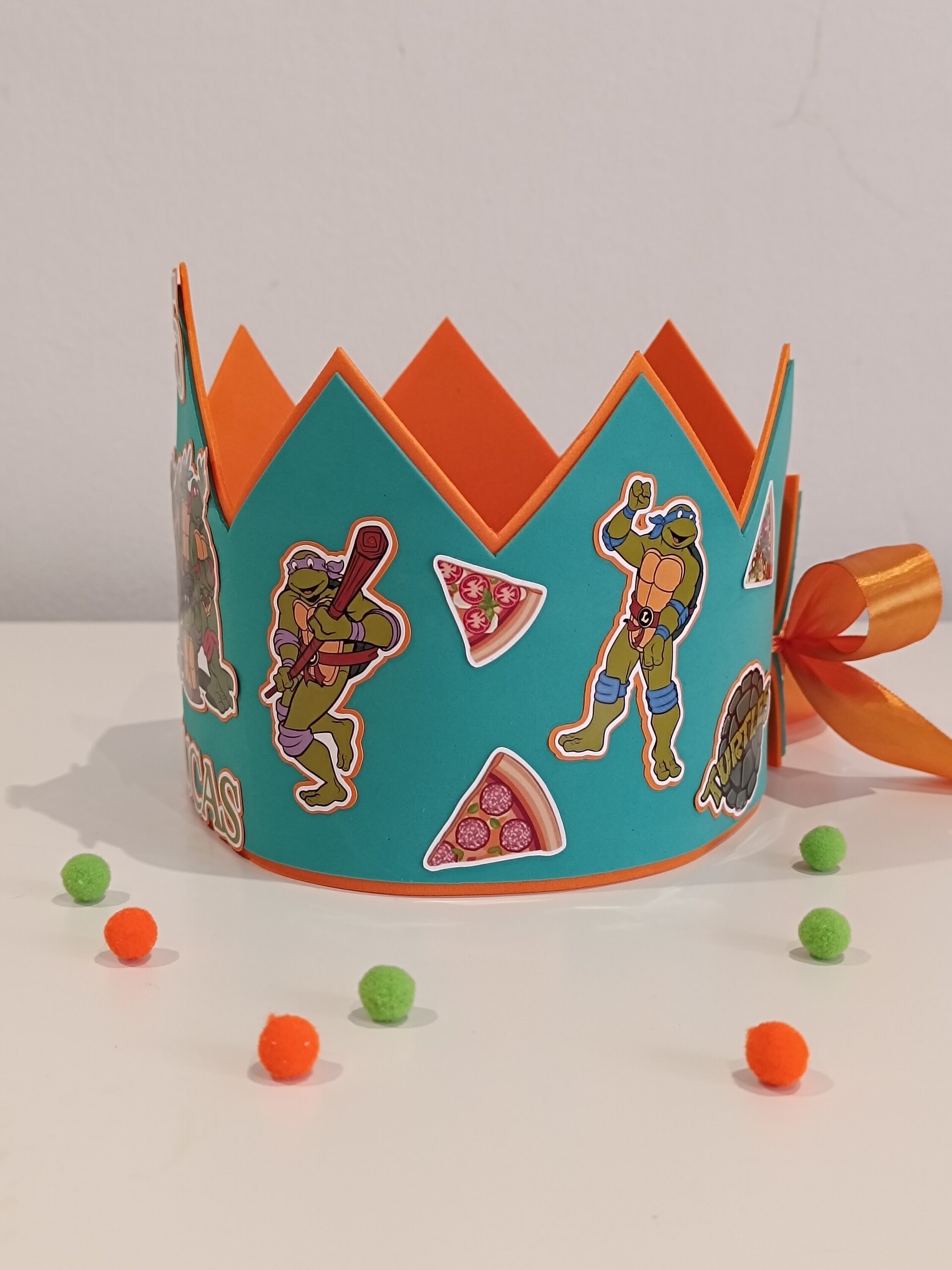 Corona de cumpleaños personalizada Tortugas Ninja - 5