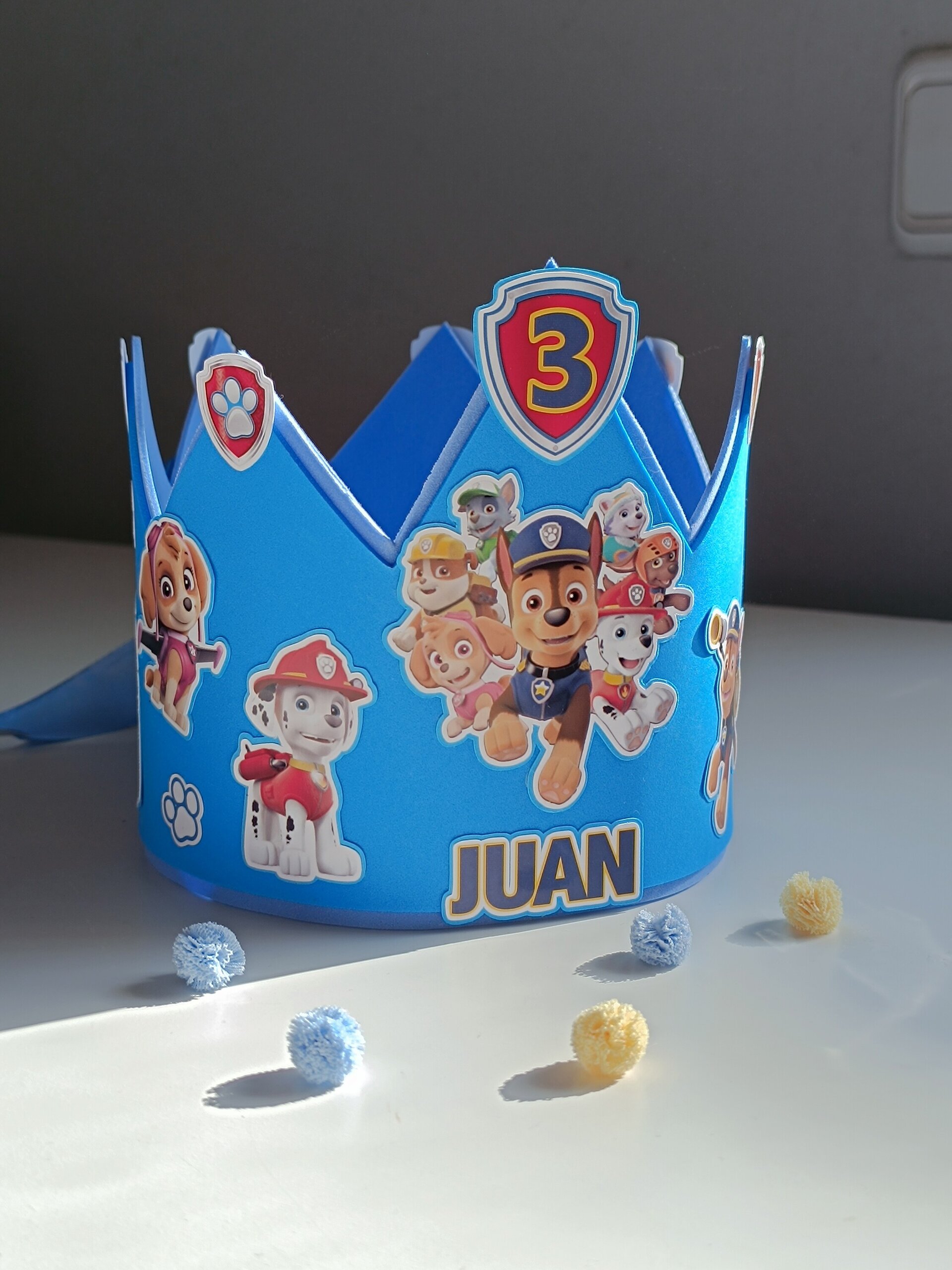 Corona de cumpleaños personalizada Patrulla Canina - 2