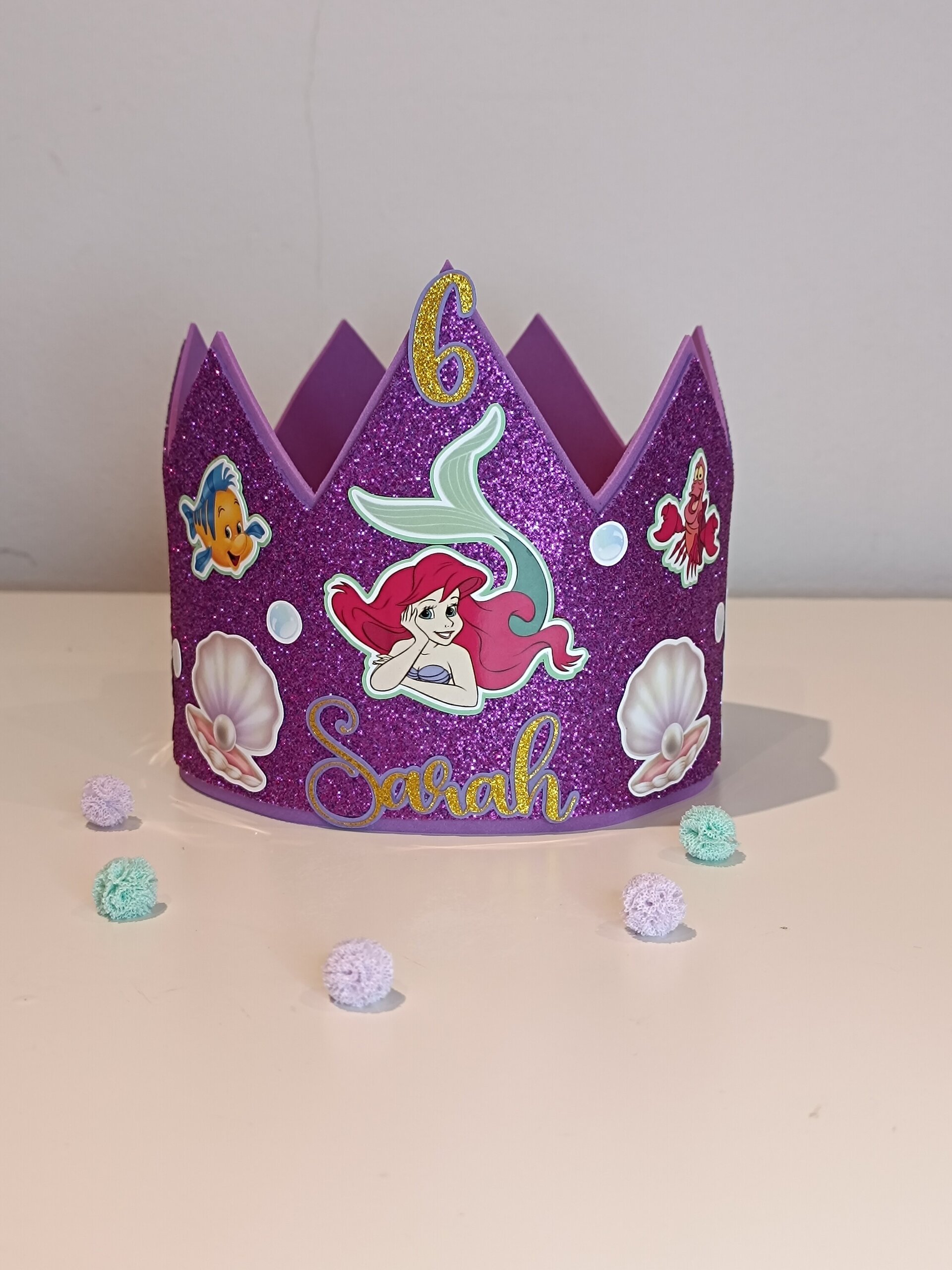 Corona de cumpleaños personalizada La Sirenita - 2