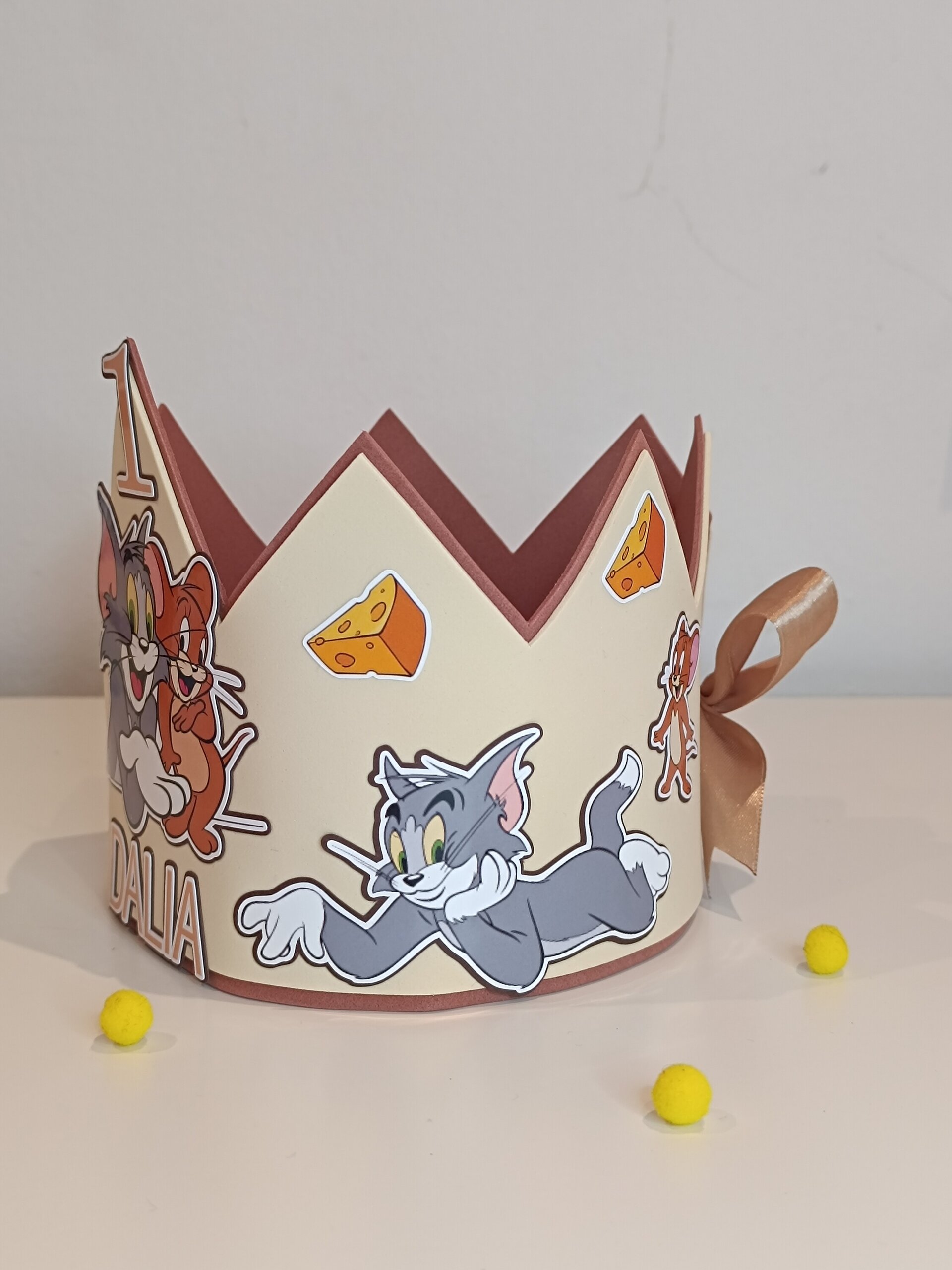 Corona de cumpleaños personalizada Tom y Jerry - 2