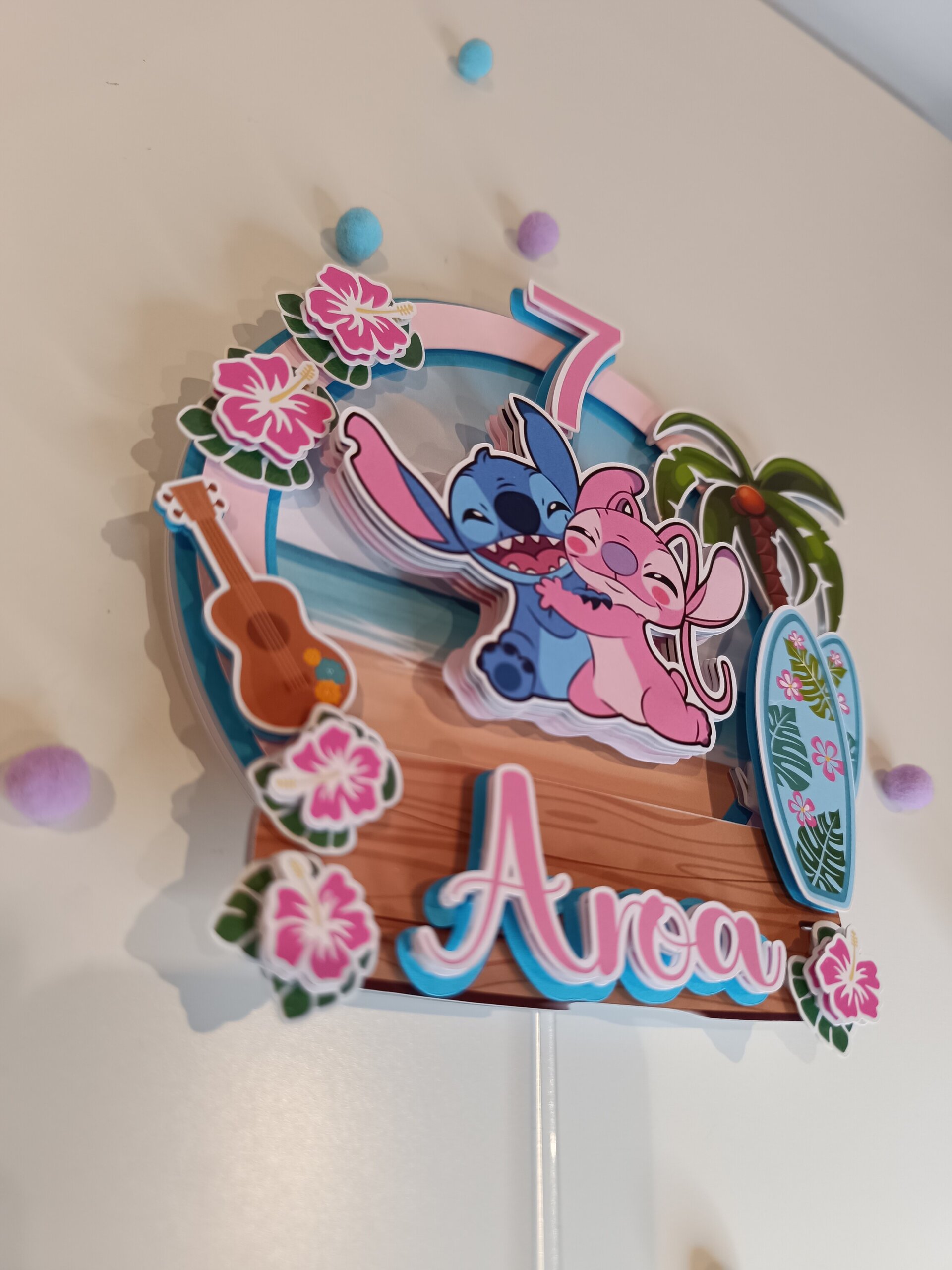 Topper para tarta Stitch Angel - 2