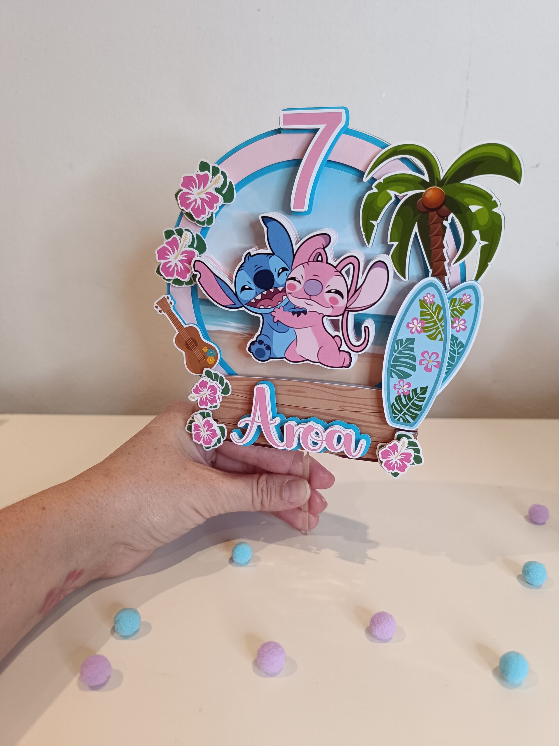 Topper para tarta Stitch Angel - 3