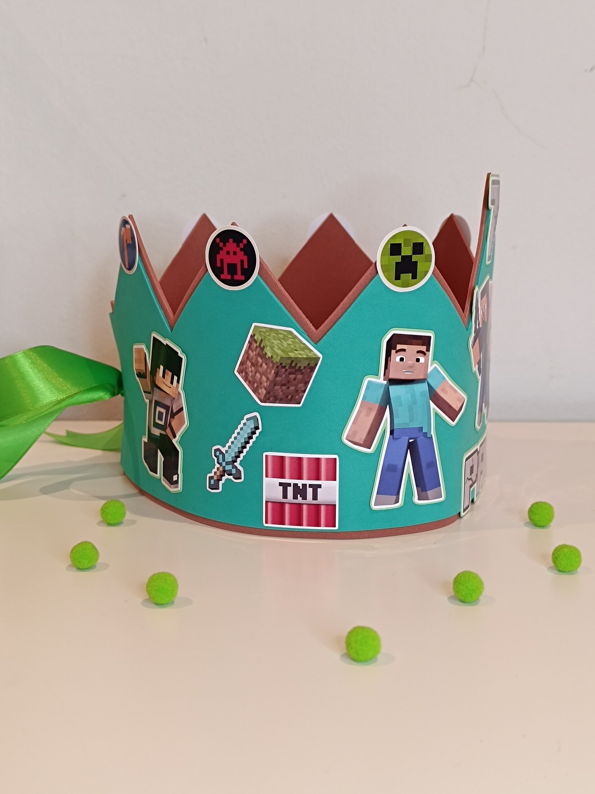 Corona de cumpleaños personalizada Minecraft - 5