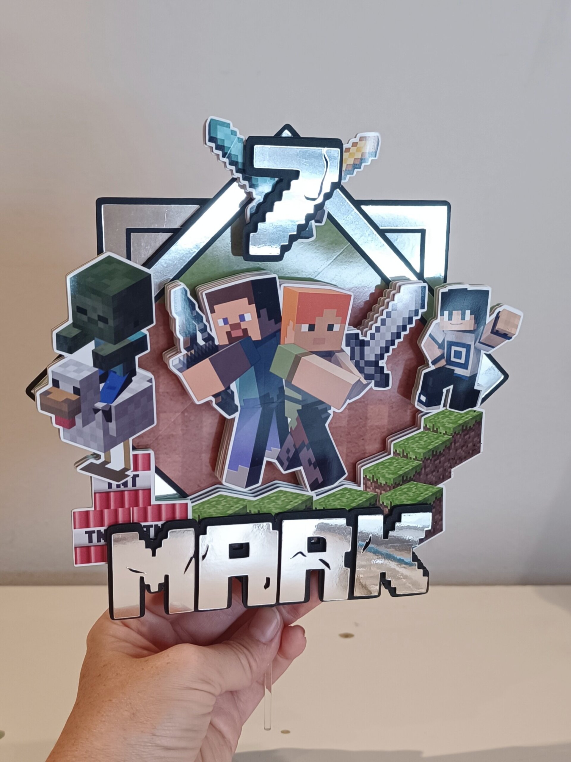 Topper para tarta Minecraft - 1