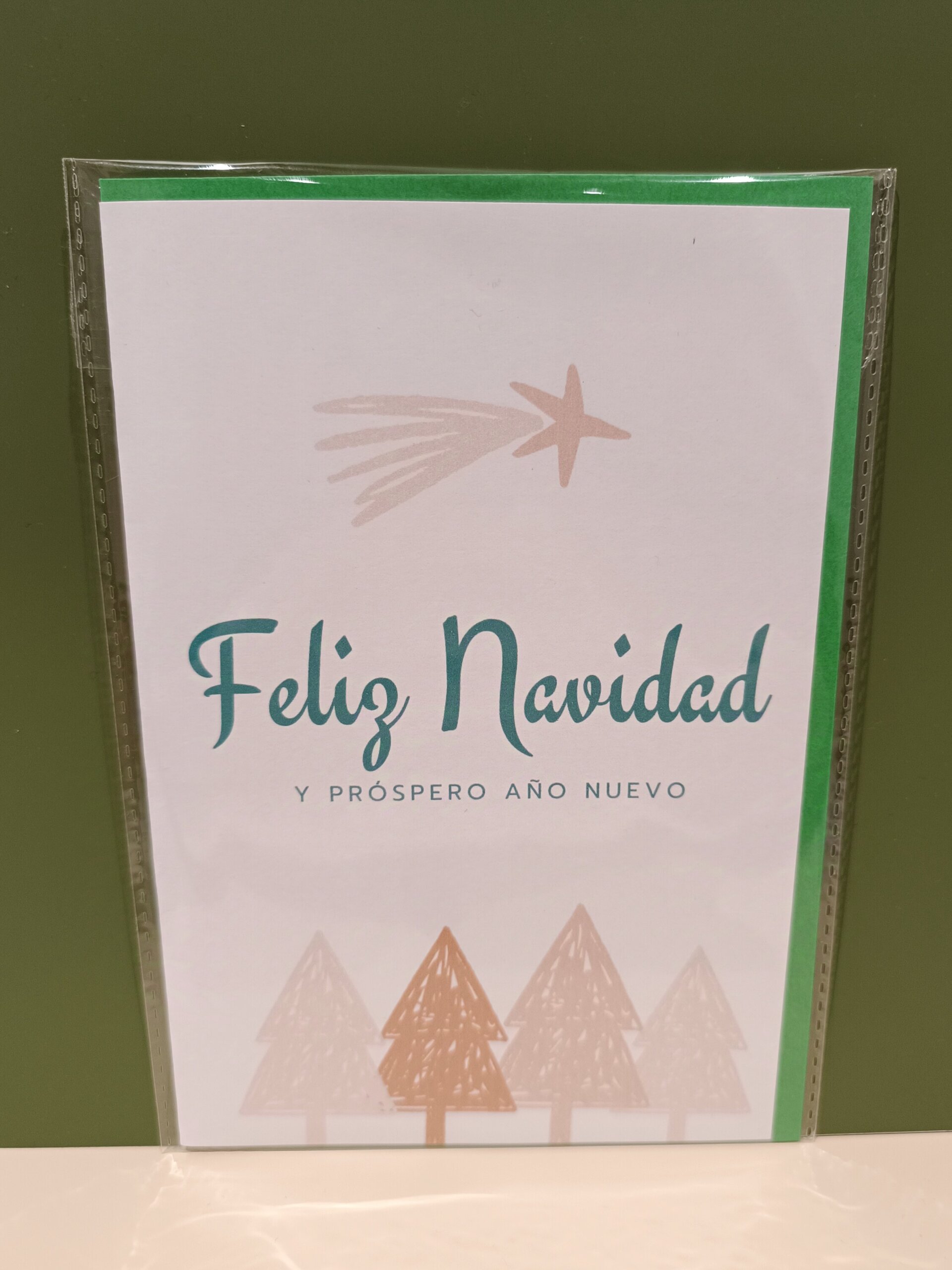Postal navideña “Feliz Navidad y Próspero Año Nuevo” | Tarjeta con sobre - 1