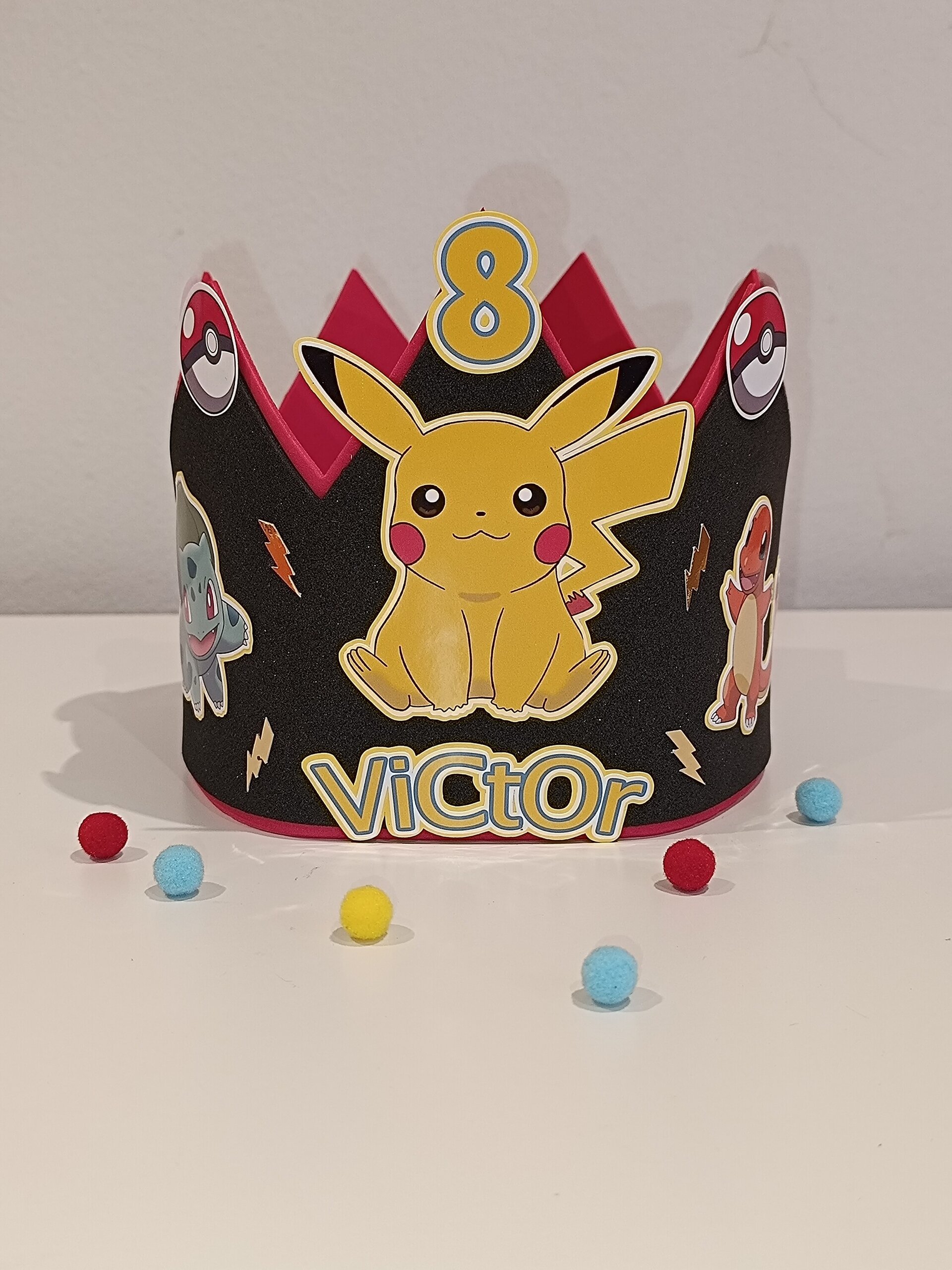 Corona de cumpleaños personalizada Pokémon - 2