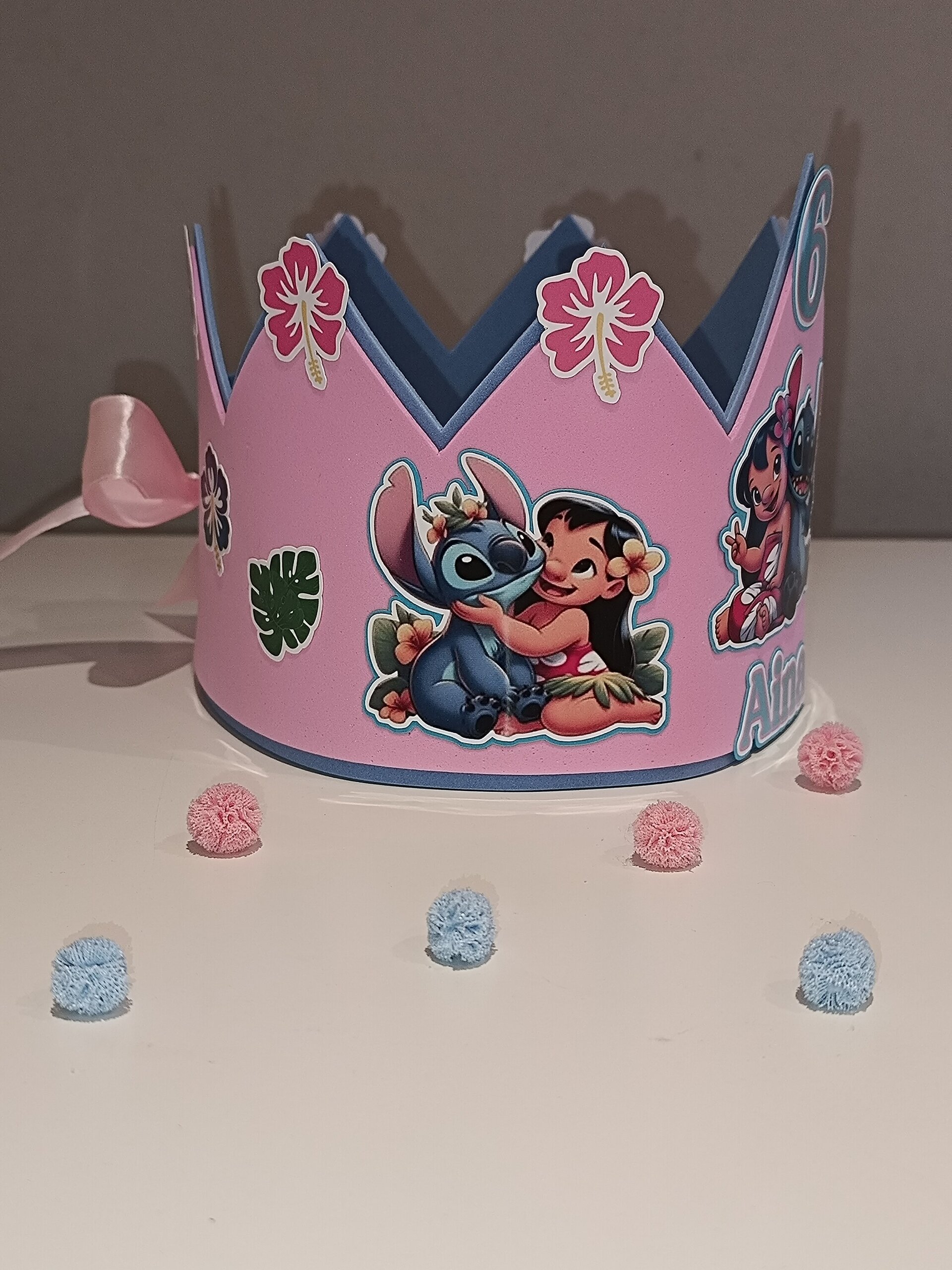 Corona de cumpleaños personalizada Lilo Stitch - 2