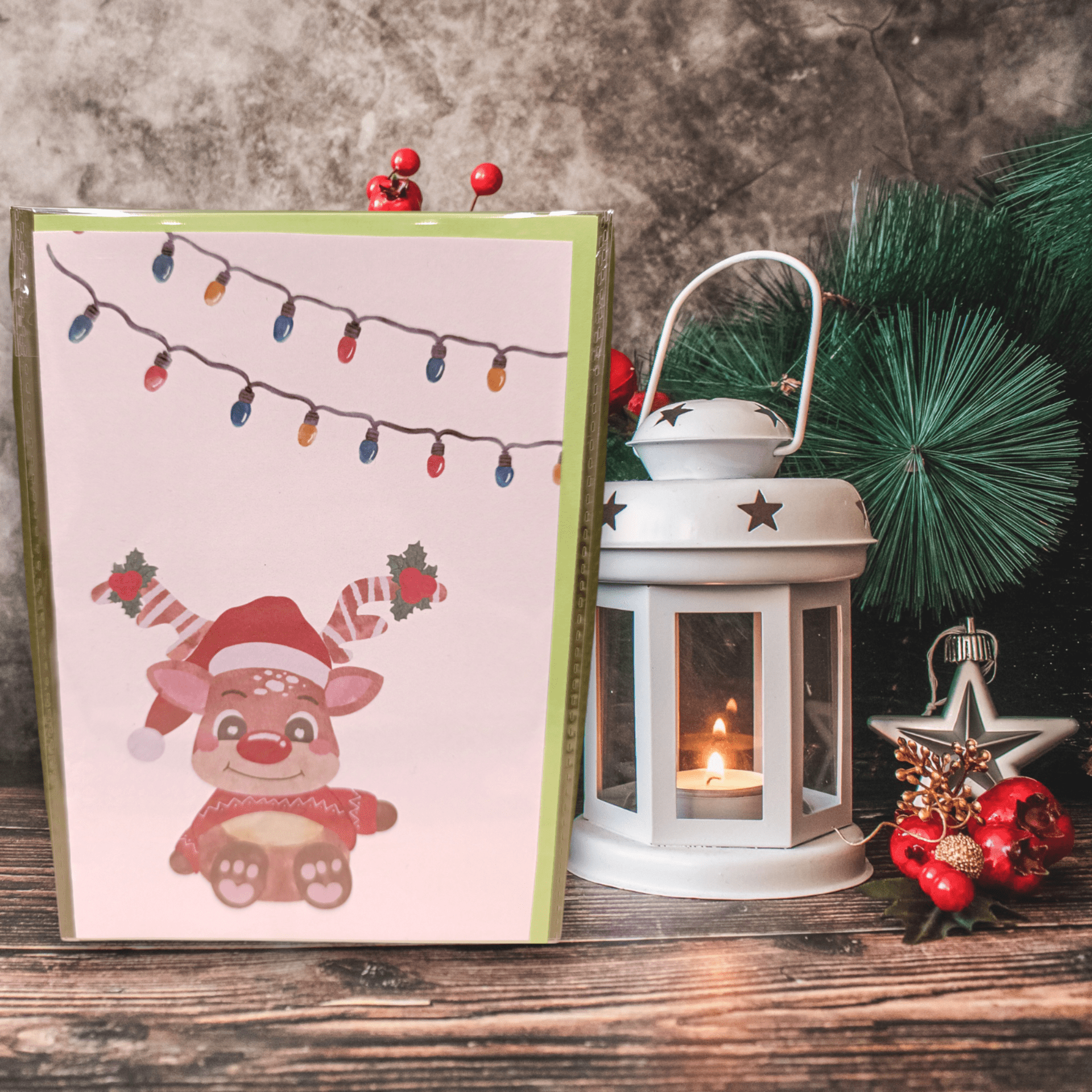 Tarjeta de Navidad Reno - 2