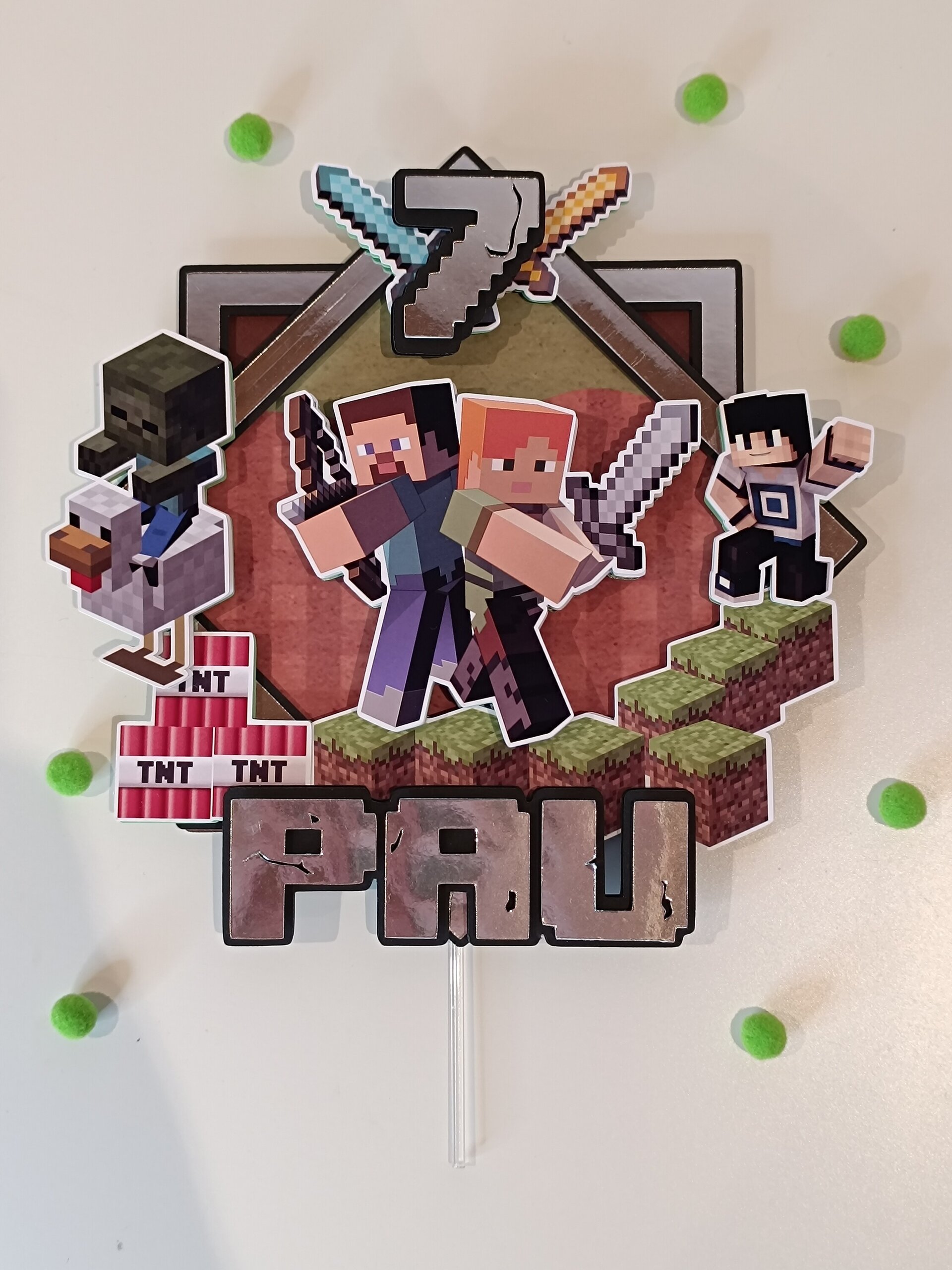 Topper para tarta Minecraft - 4