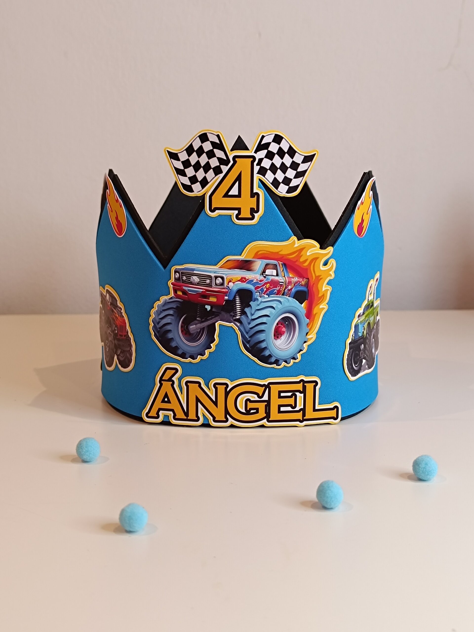 Corona de Cumpleaños personalizada Monster Truck - 1