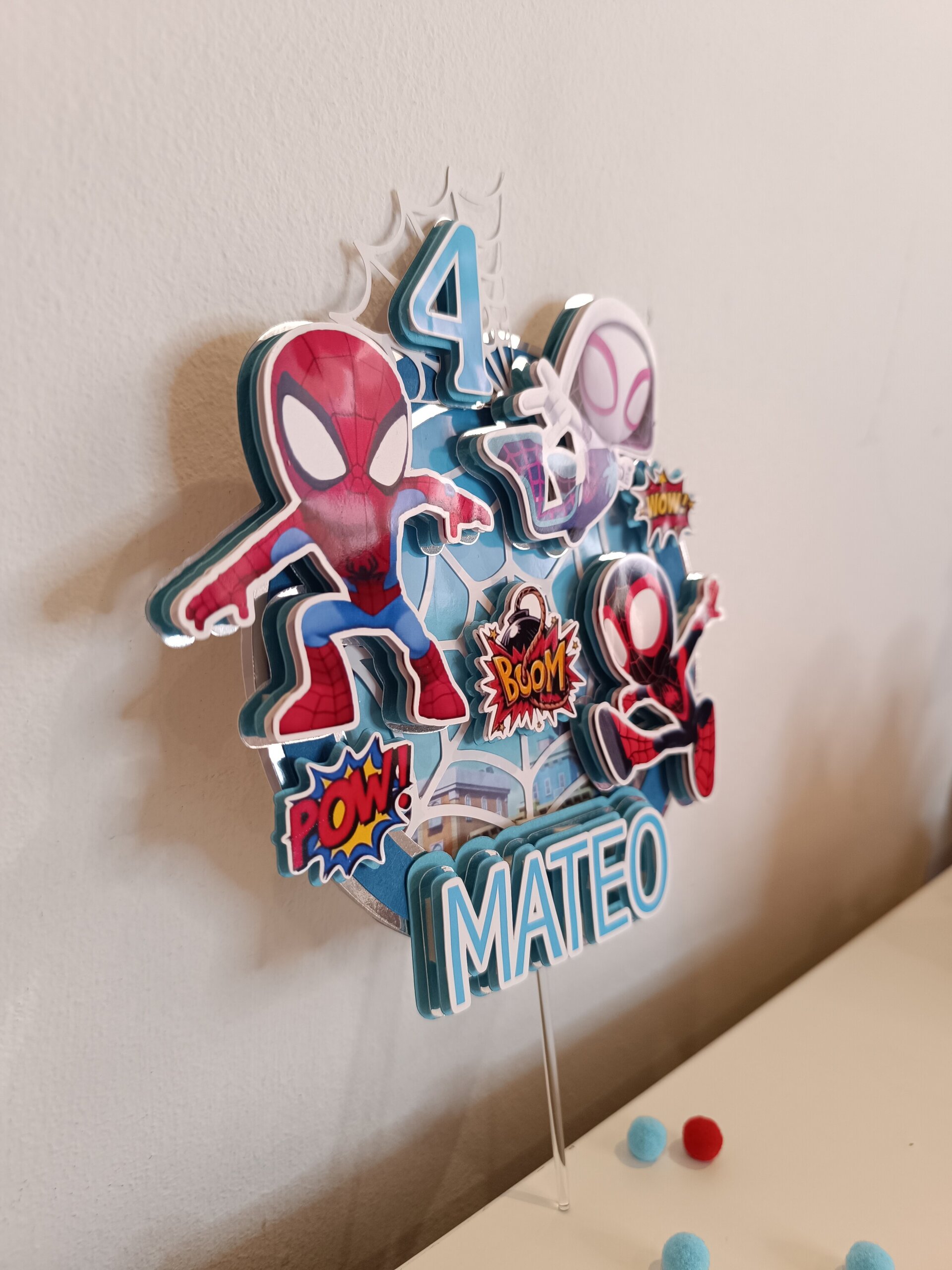 Topper para tarta Spidey Azul - 3
