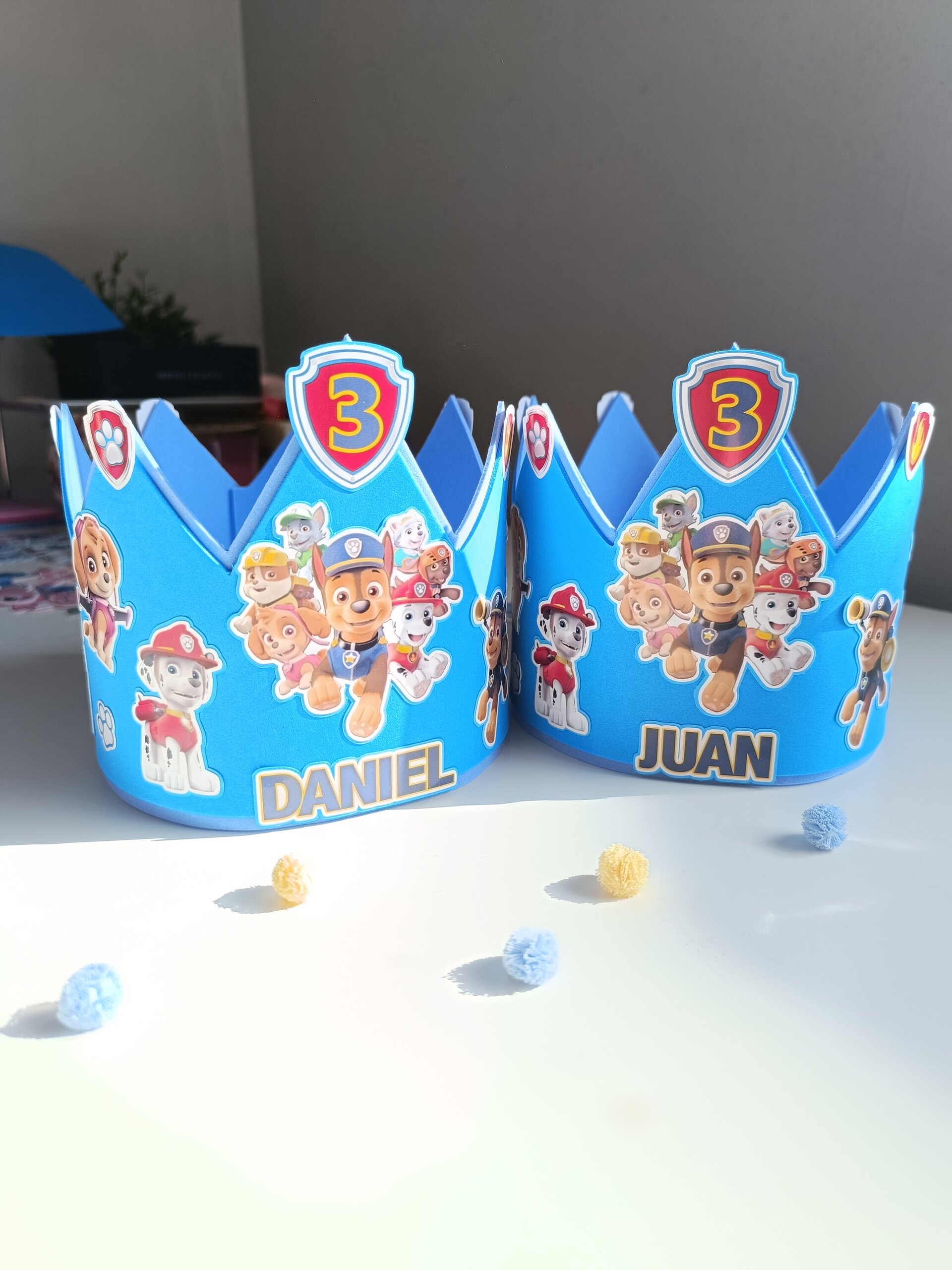 Corona de cumpleaños personalizada Patrulla Canina - 3